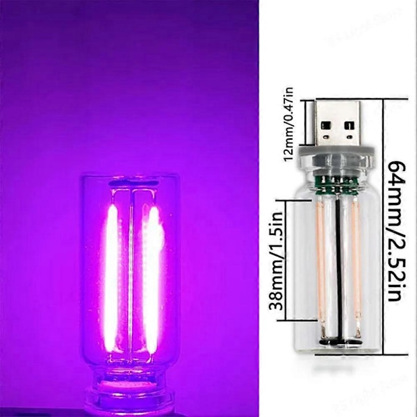 Bärbar USB Plug-in LED Mini Nattlampa Bil Atmosfär Ljus Mobila Lampor E