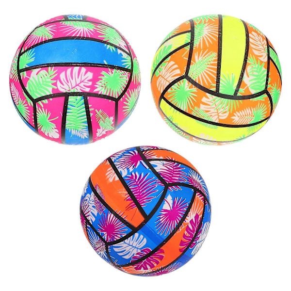 3 st Färgglada Uppblåsbara Vattenvolleybollar för Strandpool Volleyboll Leksak Random Color 22X22cm