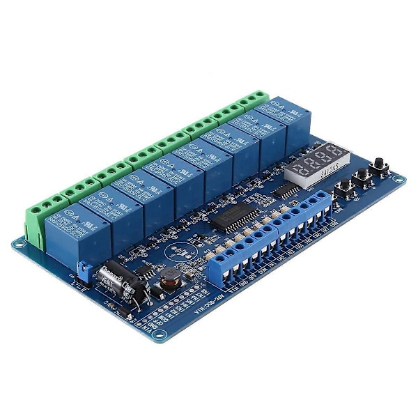 DC 8V-36V 8-Kanalers Multifunktionell Tidsfördröjningsrelä Interface Board Modul med Ljuskobling Röd Dis