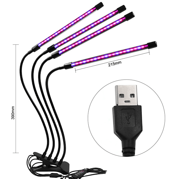 Växtlampa, 60 LED fullspektrum växtlampor Växtlampor med 3 timers och automatisk tändningsfunktion