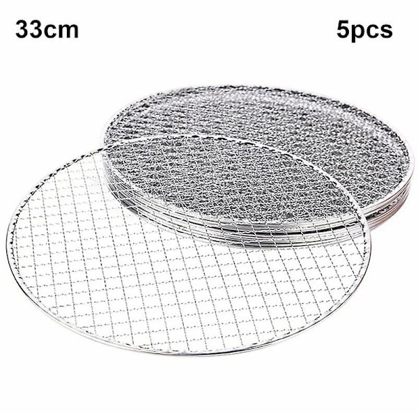 5 st/set Rund Engångs BBQ Grillgaller Rostnät Grill Bakplåt 33cm