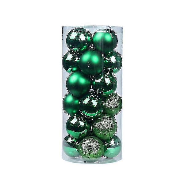 24 st Julkulor Plast Vackert Dekorerad Julgran Fruit Green 4cm