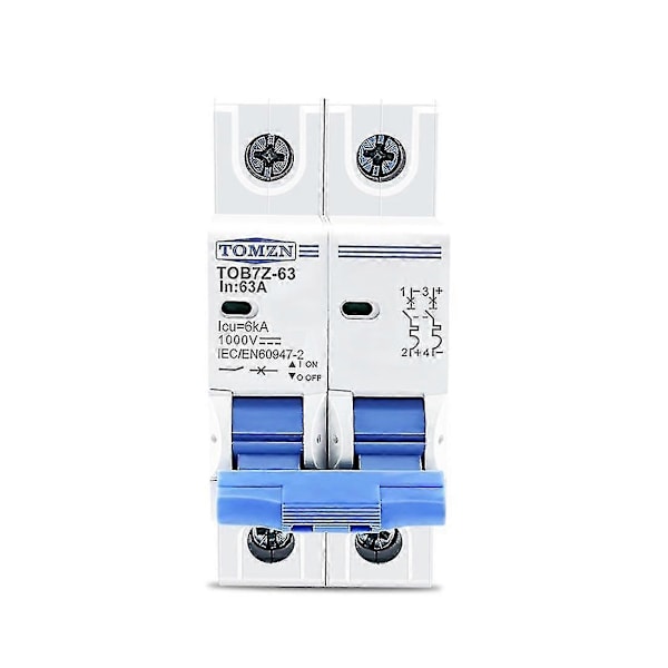 2p DC 1000V Solar Mini Afbryder DC MCB Afbryder til PV System, 63A