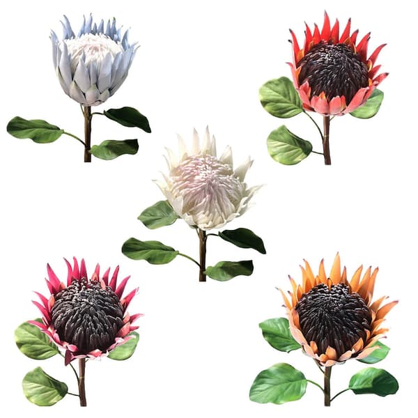 Blå Empress Blomma Sammet Konstgjord Protea för Heminredning