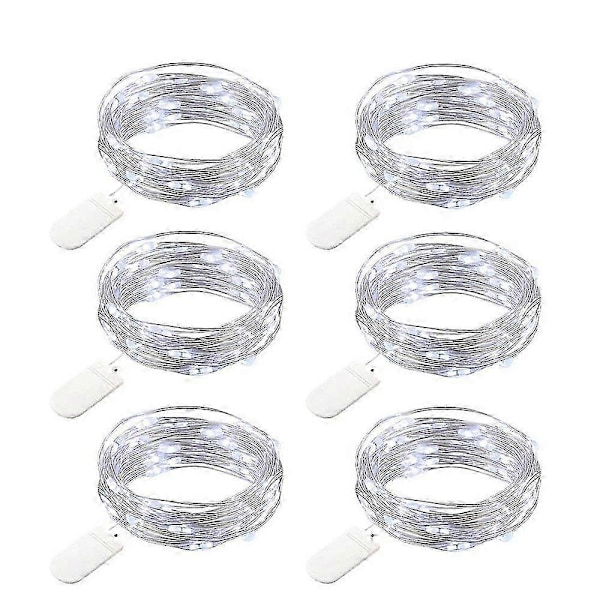 LED Ljusslinga Batteri Koppar Trådsljusslinga 1.2M 24LED Ljusslingor Jul Batteridriven Vattentät Ljus Flaska Dekoration, Kal