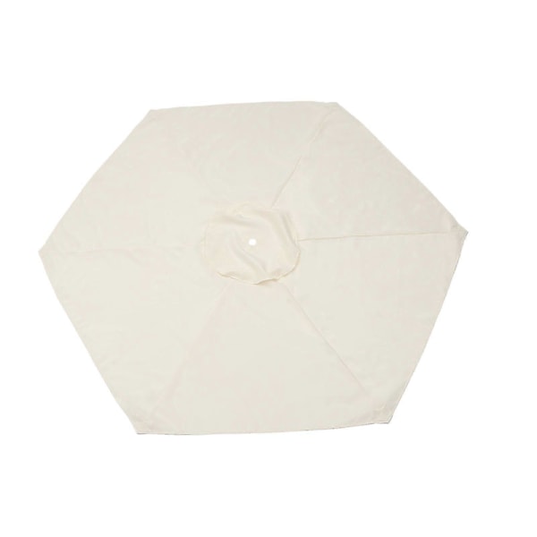 Bästsäljare 2,7M Parasoll Ersättningsskärm 6 Ribbor Uteplats Parasoll Ersättningsöverdrag Beige