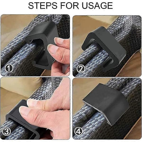 8 stycken möbelklämmor för soffa, uteplats, rottingmöbler och matstolar, halkfria fästklämmor (5,7 cm)