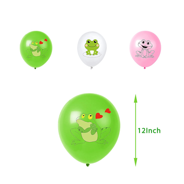 Grodfödelsedagsfest Tillbehör, Grodfödelsedagsdekorationer Ballongset med Grattis på födelsedagen Banner, Tårta