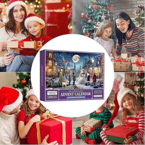 Julkalender 2023 med 1008 bitar pussel, Julpussel för vuxna och barn