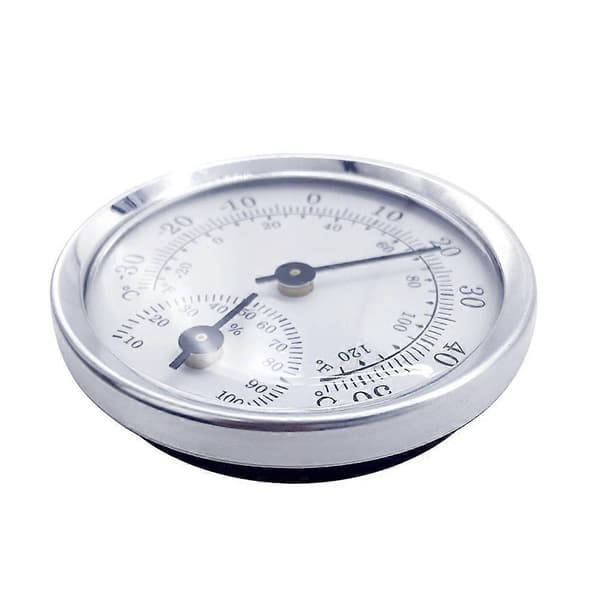 Mini Rund Väggmonterad Analog Termometer Hygrometer Temperatur Luftfuktighetsmätare