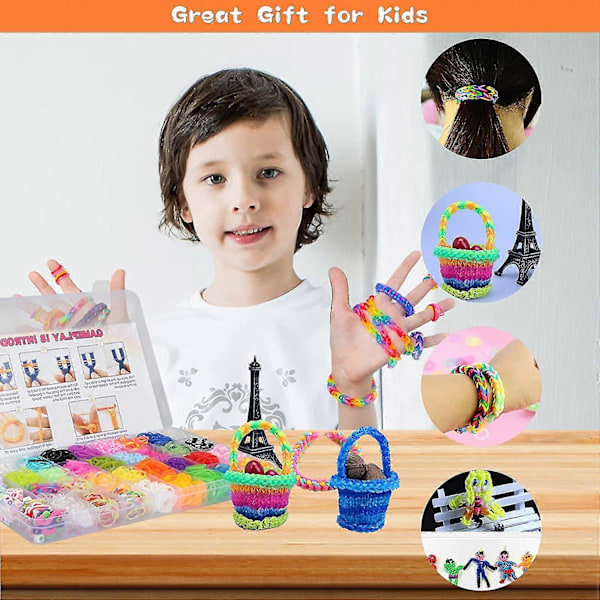 2500+ Loom Bands Kit, 30 Färger Loom Gummiband För DIY Påfyllning Armbandstillverkning Hantverkspaket, Loom Twist Bands Med Fler Tillbehör I Förvaringslåda