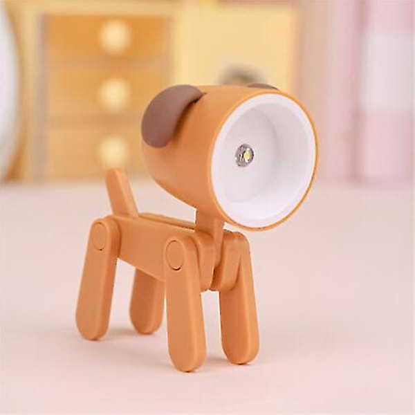 Mini Tecknade Djur LED Skrivbordslampa Portabel Justerbar Söt Djur Nattlampa orange dog