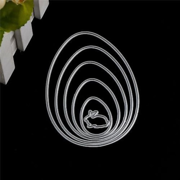 6 st Påskägg Kanin Skärmall för DIY Scrapbooking Album Papperskort