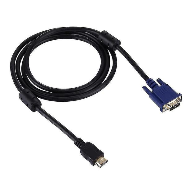 1,8m HDMI Han til VGA Han 15-polet Videokabel (sort)