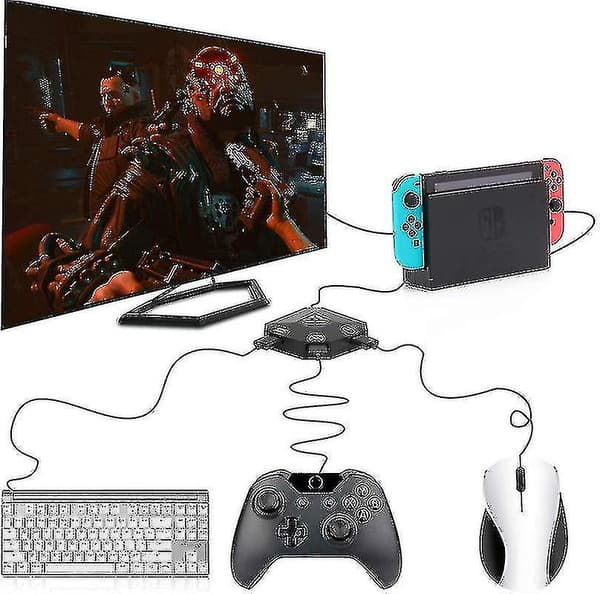 Keyboard- og museadapter til Nintendo Switch/ Ps4/ Ps3/ Xbox One/ Xbox 360-konverter