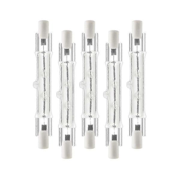 5-pack R7s 118mm 300W 230V, R7s Halogen Linjär Ljuskälla, Dimbar Halogenlampa Kompatibel med Cons