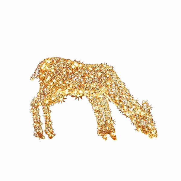 Utendørs Julefigur LED Ski Gårdshus Hagedekorasjon Ornament 35cm C