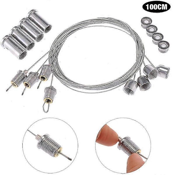2024 Takpendel Kit Justerbar Pendelkabel Tråd Pendellampa Rostfritt Stål Rep Hängande Tak LED Panel Kit Linjära Lampor
