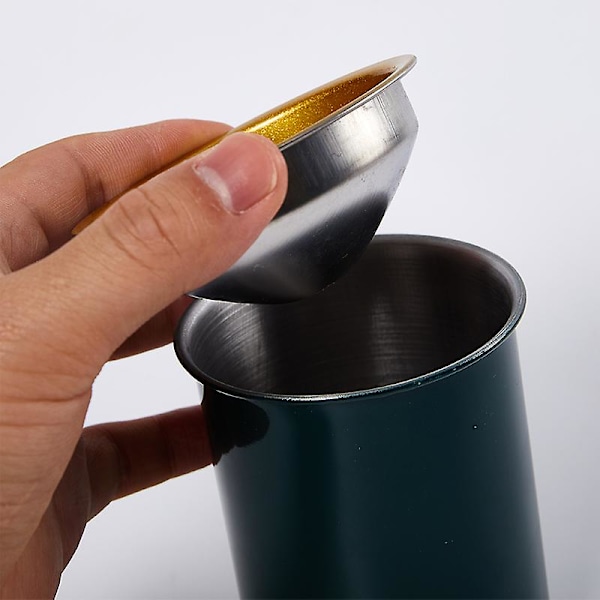 Askkopp Rund Vindtät Rostfritt Stål Rökfri Cigarr Askkopp Terrass Inomhus Silver 1pc