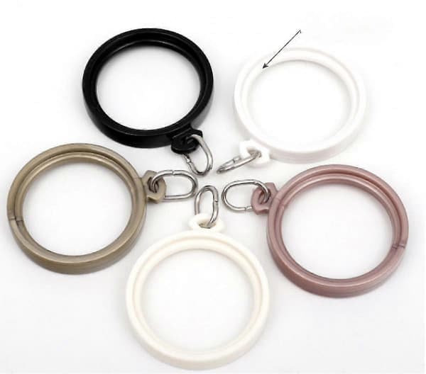 Gardinsringe - 4,3 cm Ring til Gardin Krog Pins, Sæt af 20 - Sort