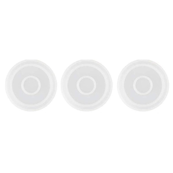 3-pack Stor DIY Rund Underlägg Silikonform, Diameter 10 cm, Gjutformar för Resin (haoyi)