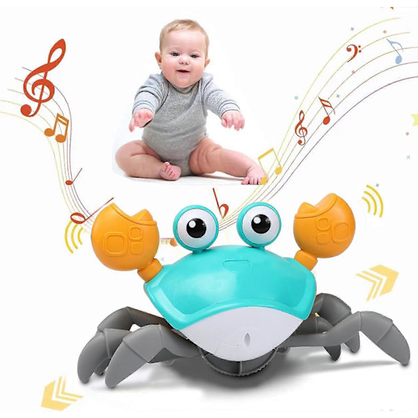 Krypande Krabba Leksak för 1-åringar, Interaktiv Avkänning med Musik & Ljus, Perfekt Present för Småbarn