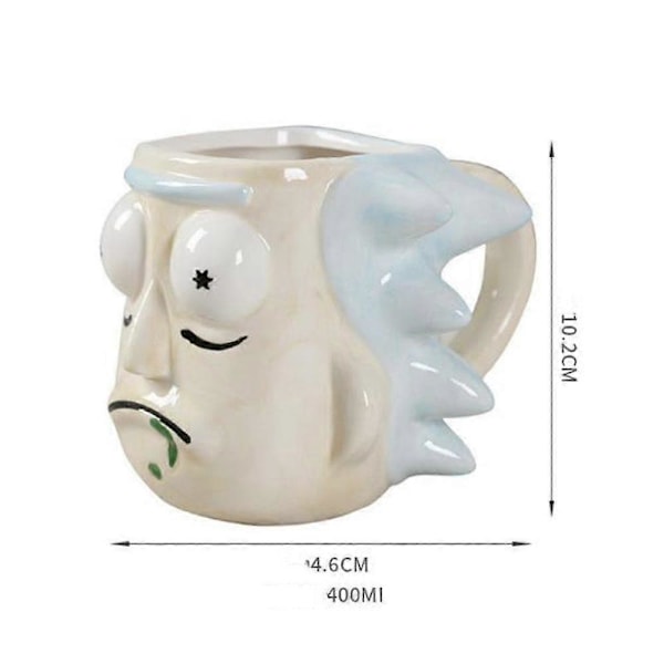 400ml 500ml Rick and Morti Muggar Keramisk Mugg Kaffe Mjölk Kopp Kontorsmugg Keramiskt Vatten Stor Kapacitet 3D Hem Kök Dryckesartiklar Hög Kvalitet Morty(300-400ml) 400ml-500ml