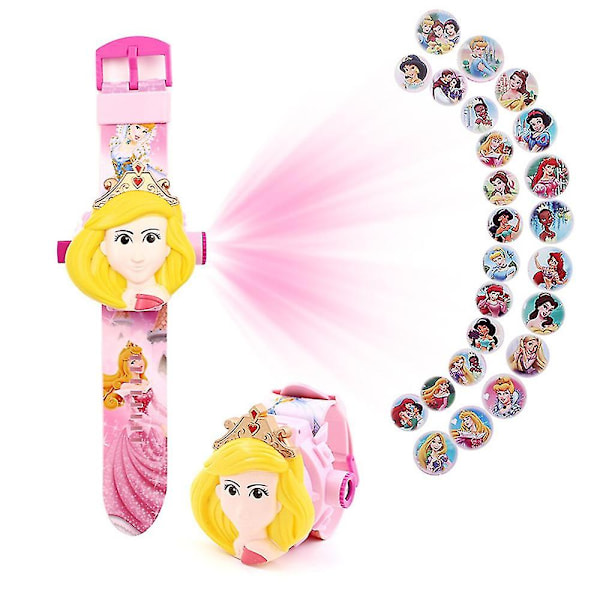 Barn Superhjälte Prinsessa Armbandsur Flip Cover Projektion Elsa Spider-Man Klockor Med Justerbart Band