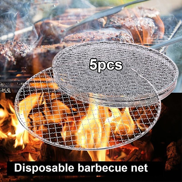 5 st/set Rund Engångs BBQ Grillgaller Rostnät Grill Bakplåt 33cm