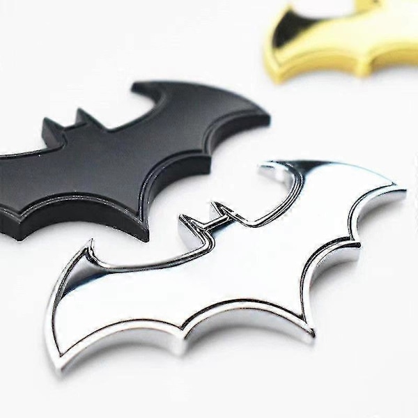 3-delad 3D Metall Fladdermus Bil Logo Dekaler Batman Märke Bak Dekaler Mode (FMY)