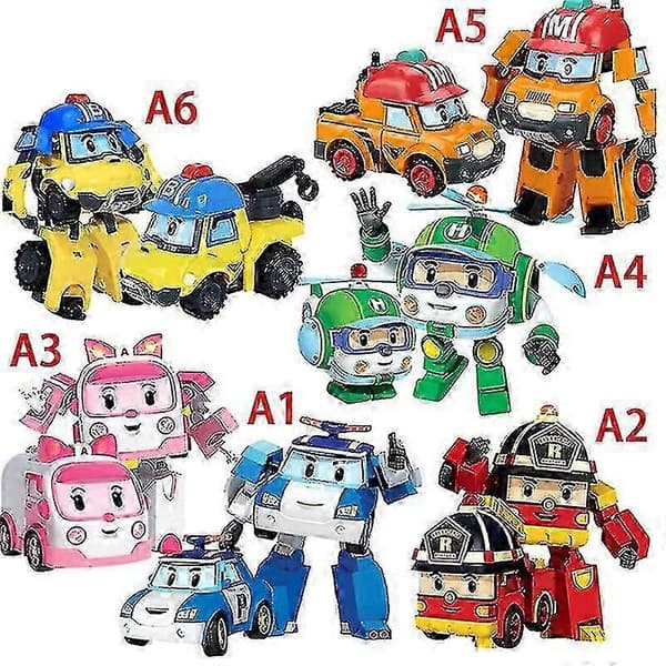 POLI Transformationslegetøjssæt Poli Transformationspolitibil Redningsteam Auto Robot
