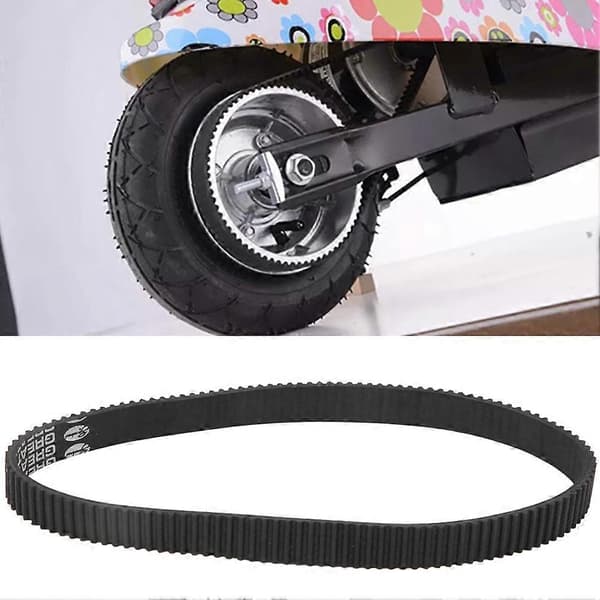 384-3M-12 Gummi Drivrem Tilbehør til Lille E-cykel Elektrisk Scooter Motor Sort