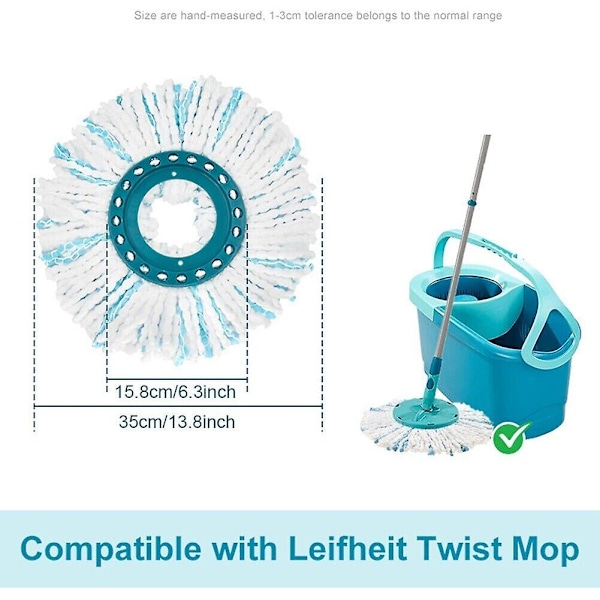 Bekvämt set med två mopphuvuden som reservdelar till Leifheit Clean Disc Mop Ergo (FMY)