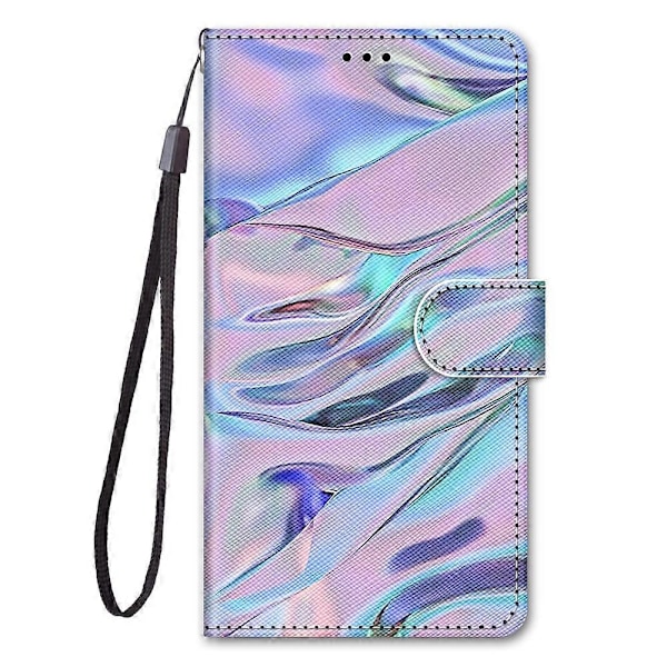 Fodral för Samsung Galaxy A8 2018 Färgad Ritning Korsstruktur Horisontell Flip PU Läderfodral med Hållare & Kortfack & Plånbok & Snodd