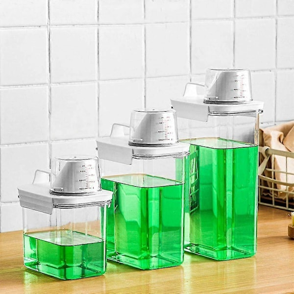 Lufttät Tvättsåpapulverbehållare Pulverförvaringslåda Klar Tvättsåpa 2300ML