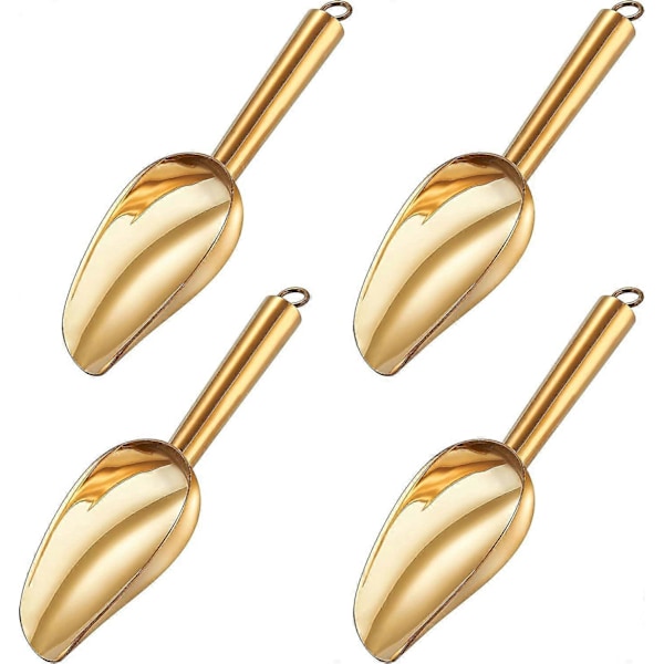 Mini Skopa Set om 4, 3 Oz Små Burk Skopor, Guld Godis Universal Skopor (FMY)
