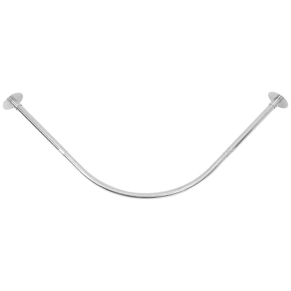 Böjd duschdraperistång justerbar längd badrumstillbehör silver 95.00X95.00X2.50CM väggmonterbar 1-pack