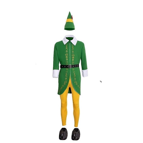 Elfdräkt för Män Kvinnor - Vuxen Elfdräkt Full Set Halloween Jul Cosplay Kläder XS- 3XL