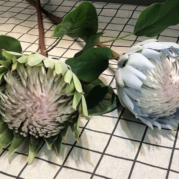 Blå Empress Blomma Sammet Konstgjord Protea för Heminredning