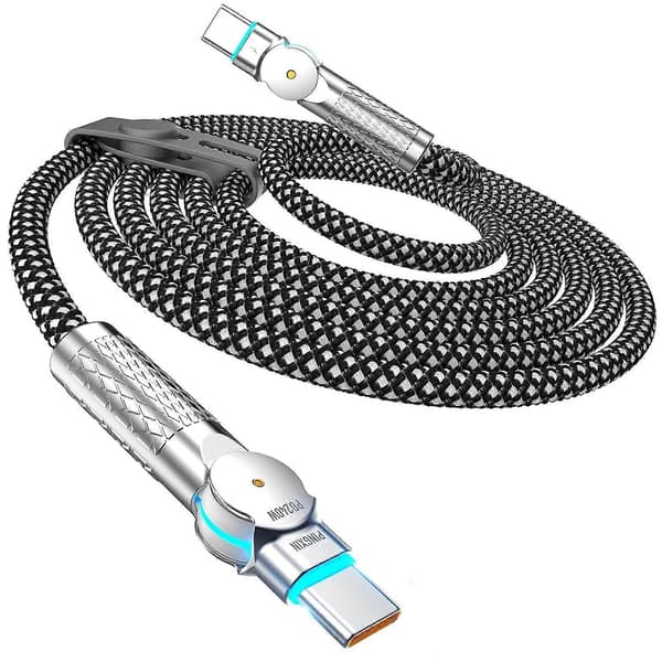 Højkvalitets splinternyt USB C til USB C-kabel 10FT 240W, 180° roterende USB C-kabel
