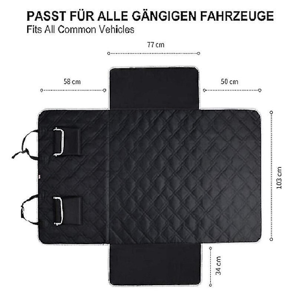 Hundbilstillbehör - Hundbil Bagageskydd Med Universellt Sidoskydd - Kraftig Hundskyddsmatta, 185 X 103 Cm Bagagelucksskydd För Alla Bilar