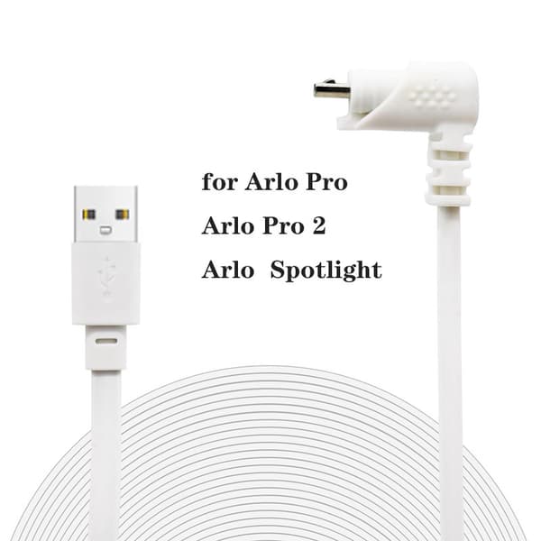 6 m / 20 jalan latauskaapeli Arlo Prolle, Arlo Pro 2:lle, säänkestävä litteä sisä-/ulkokäyttöön (6M)