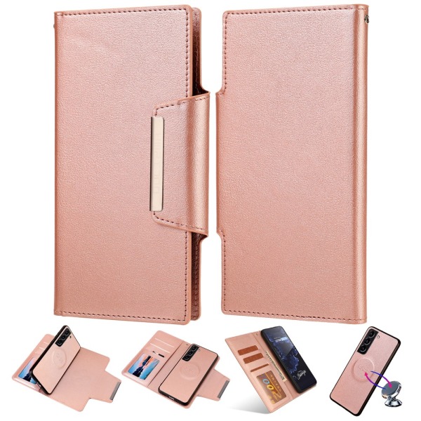 SKALO Samsung S23 DOLIZMA 2 i 1 Magnet Plånboksfodral - Rosé pink