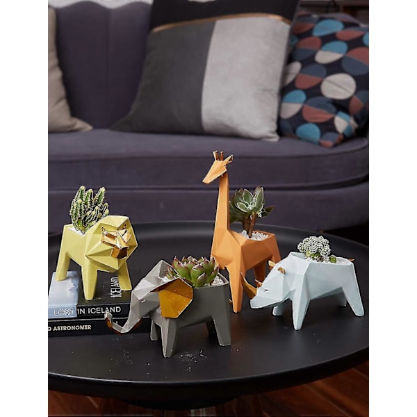 Konst Giraff Konst Skulptur Figurin Planteringskärl Gåva Polyresin Djur Staty Dekor 23cm