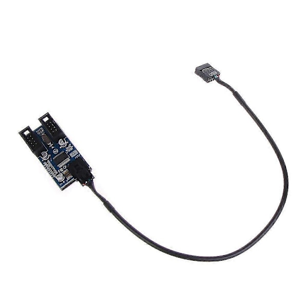 9-pins USB Header Splitter 1 till 2 Hona Förlängningskabel Kort För Moderkort