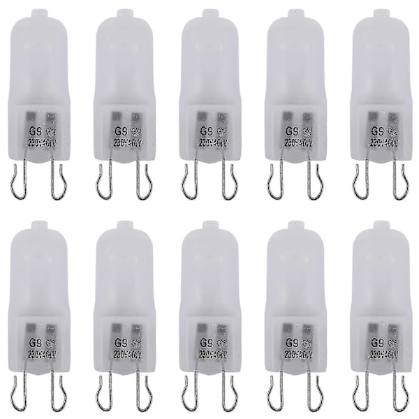 10x G9 Halogen Varmvit Kontorskapsel Frostat Lampa Glödlampa 40w 230v Y as shown