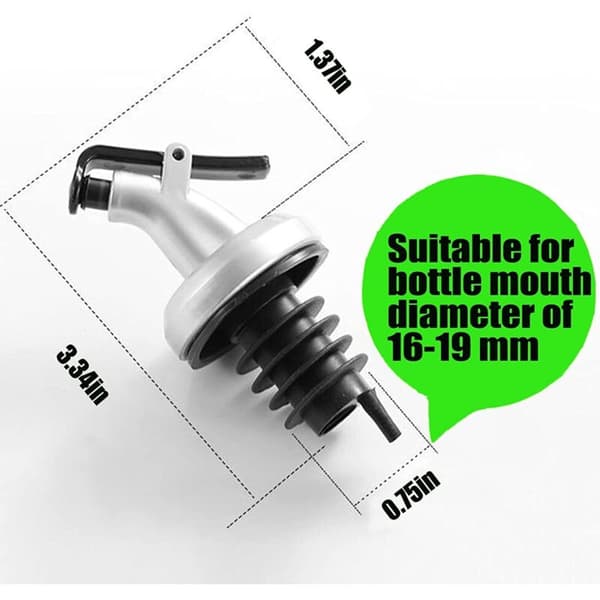 5 st hällpipar för alkoholflaskor, olivoljehällpipar med gummipropp, vinpipdispenser, doseringspropp, silver