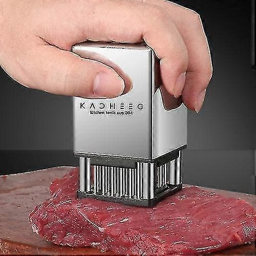 Steakhammer i rustfrit stål, dobbeltsidet kødhammer - uden håndtag