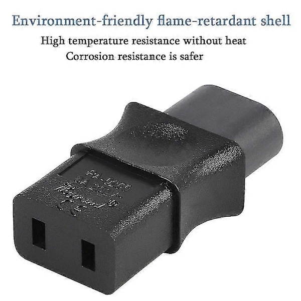 2-Pin EU Industriell Strömomvandlare IEC 320 C8 Hane Till IEC 320 C9 Hona AC Adapter 6A/250V