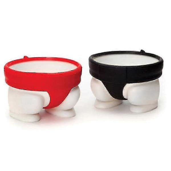 Sumo Äggkopp, Äggkoppset för Barn, Roliga Påskäggkoppar, 5,5 cm, Plast och Silikon